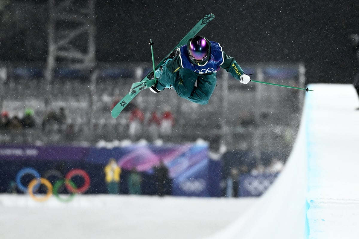 Indra Brown of Australia competes in the Women’s freeski halfpipe qualifier