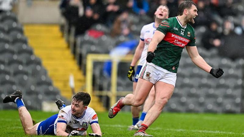 Aidan O'Shea celebrates his goal for Mayo