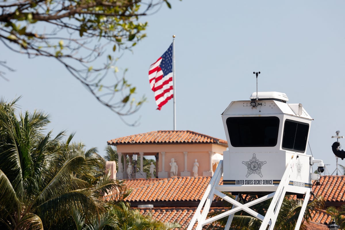 A US Secret Service security tower at Donald Trump’s Mar-a-Lago resort in Florida on 22 February 2026.