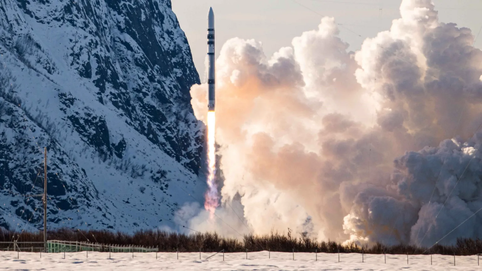 ISAR A rocket takes off from an icy base in Norway
