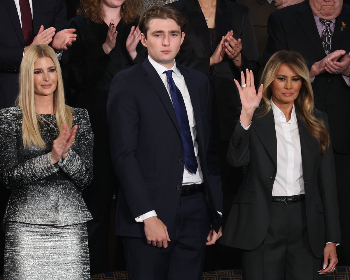 Ivanka Trump, Barron Trump and First Lady Melania Trump attend the State of the Union address.