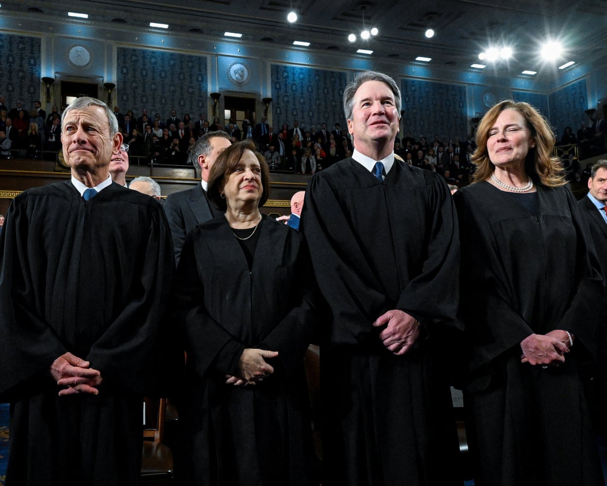 Four supreme court justices attend: Chief Justice John Roberts, Justice Elena Kagan, Justice Neil Gorsuch and Justice Amy Coney Barrett.