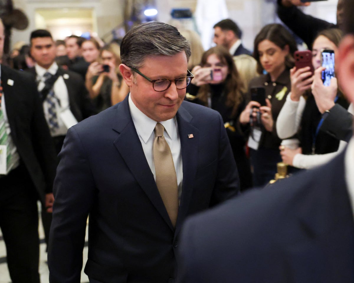 Mike Johnson arrives for Donald Trump’s State of the Union address to a joint session of Congress, 24 February 2026.