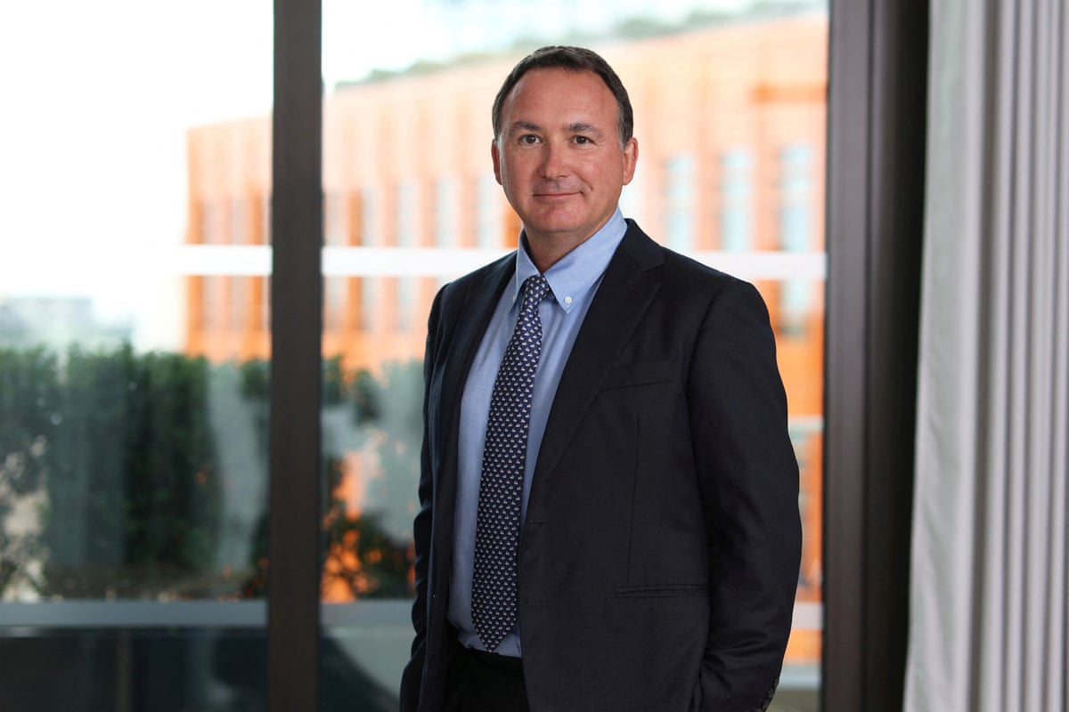 GSK's new CEO Luke Miels poses at GSK headquarters in London.