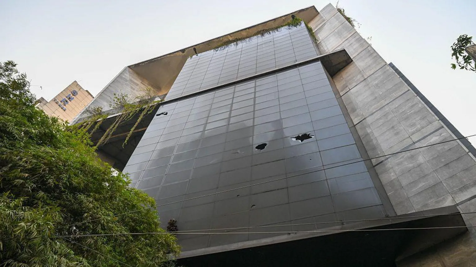 LightRocket via A general view of the multi-storey The Daily Star building, after it was attacked, vandalized, and set ablaze in Dhaka. 