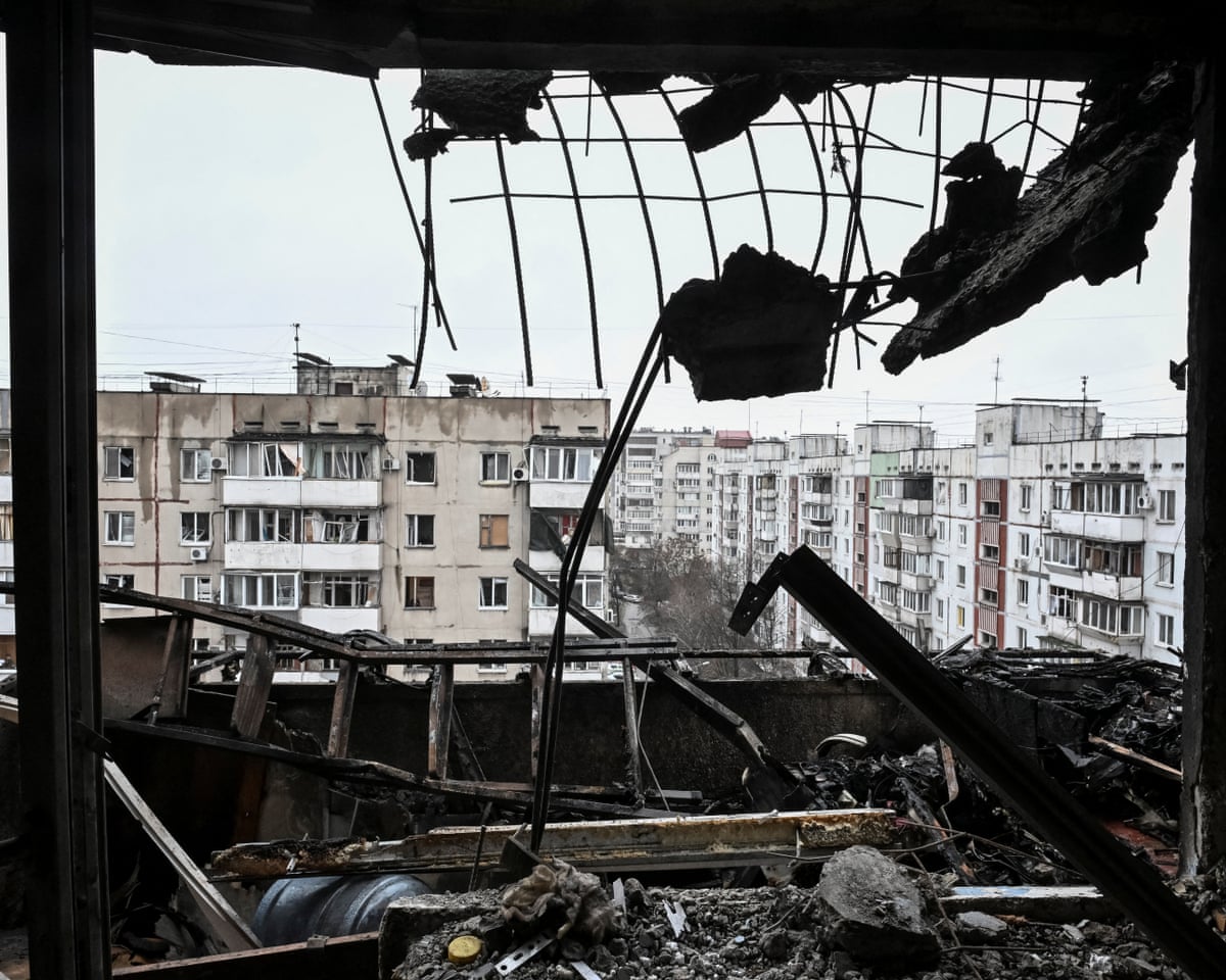 The interior of the damaged flat in an apartment building hit by a Russian drone strike, amid Russia's attack on Ukraine, in Zaporizhzhia, Ukraine.