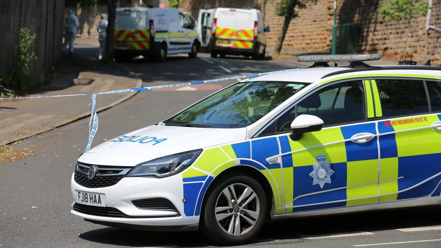 Nottinghamshire Police A police cordon in Magdela Road following the Nottingham attacks.