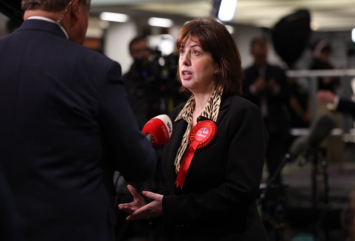 Labour deputy leader Lucy Powell being interviewed during the vote count