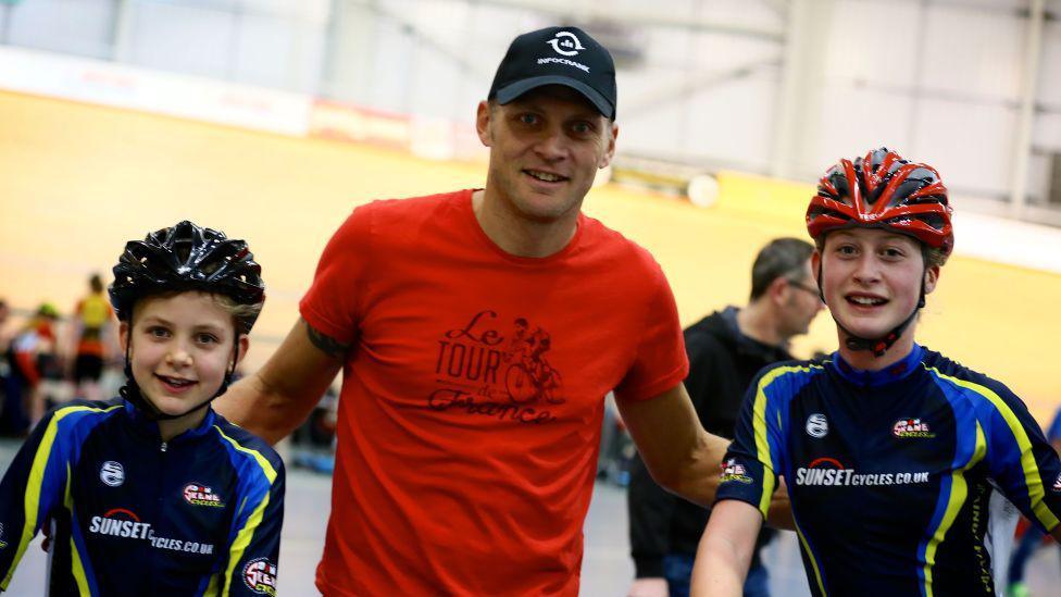 Zoe Backstedt with her father Magnus and sister Elynor in Newport