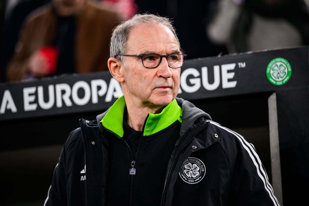 Martin O’Neill looks on as his Celtic side exits the Europa League in Stuttgart.