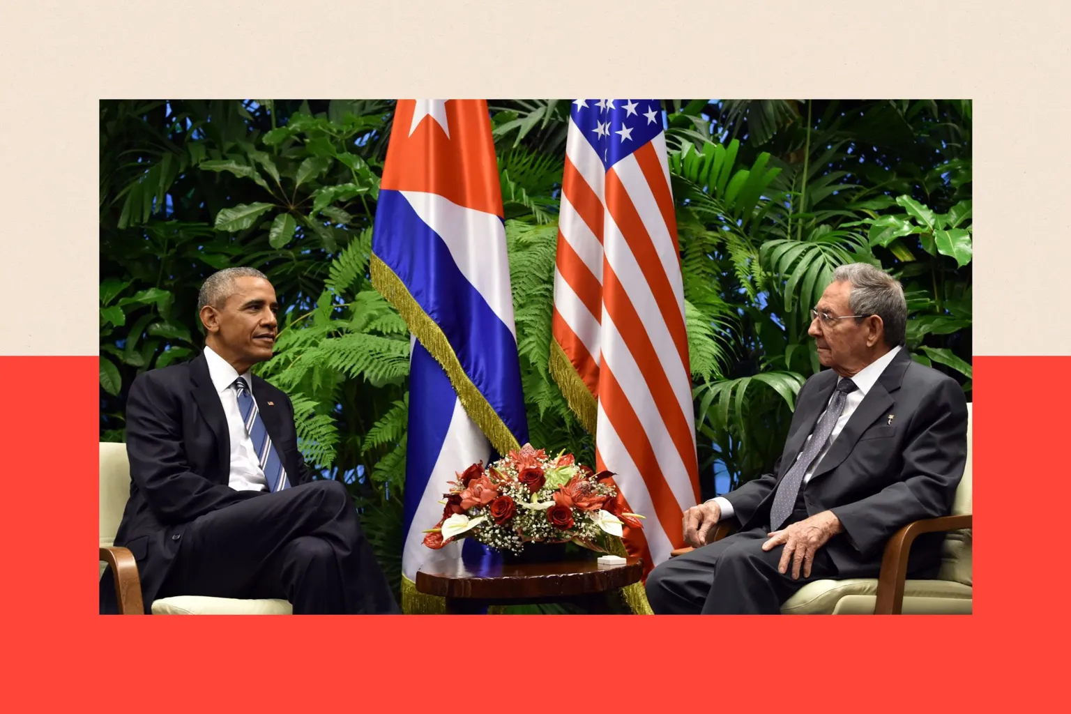 AFP via Barack Obama (L) and Cuban President Raul Castro meet at the Revolution Palace in Havana 
