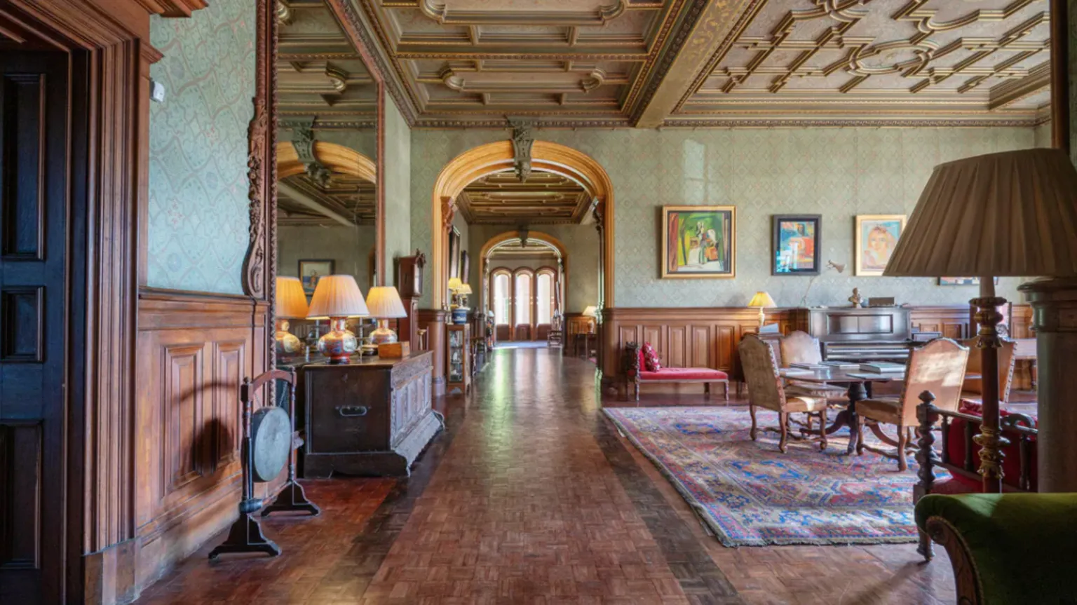 Knight Frank Another large room with a table, lights and a gong