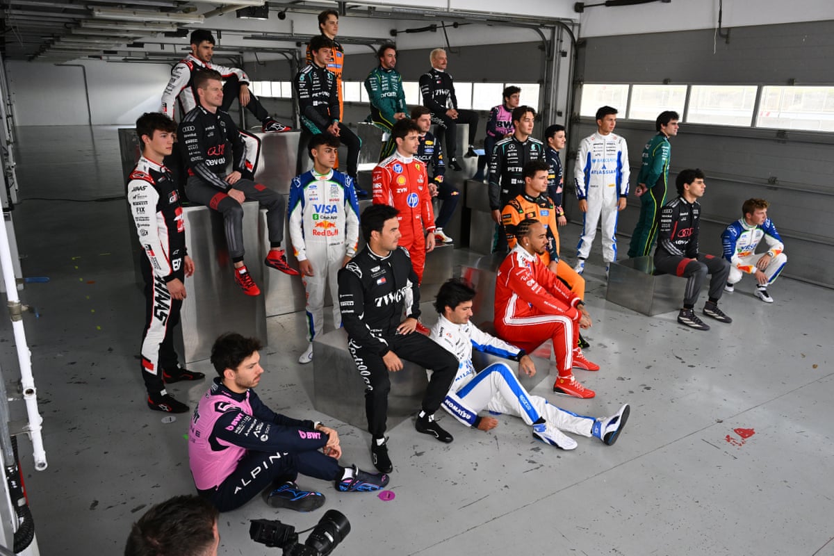 The 2026 Formula 1 drivers pose for a photo during the F1 Photocall at Bahrain International Circuit in February 2026