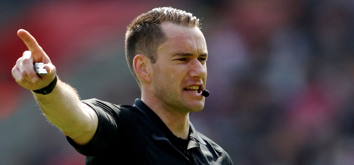 Jarred Gillett is in charge of maintaining order at the Vitelity Stadium this afternoon.