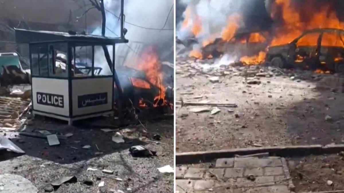 Vehicles burn in Tehran after US-Israeli strikes – video