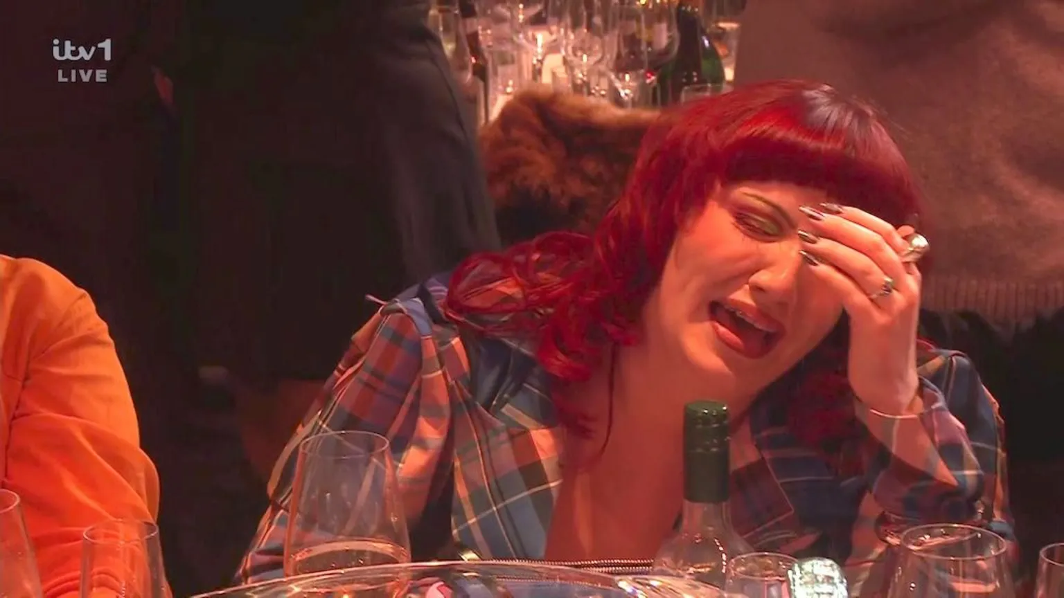 ITV CMAT reacts to losing a Brit Award. She had her head in her hands and cries fake tears.