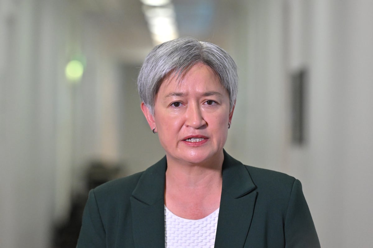 Minister for foreign affairs, Penny Wong speaks to journalists in the Press Gallery at Parliament House in Canberra on Monday.