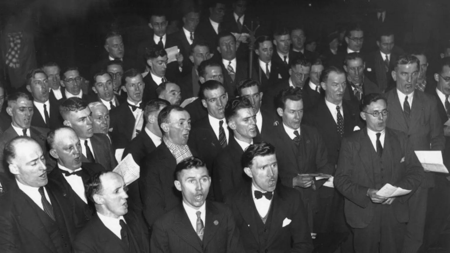 The Pontardawe Male Voice Choir pictured rehearsing in 1937