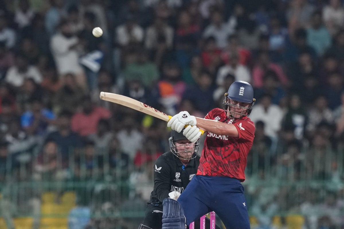 England’s Sam Curran plays a shot against New Zealand in Colombo