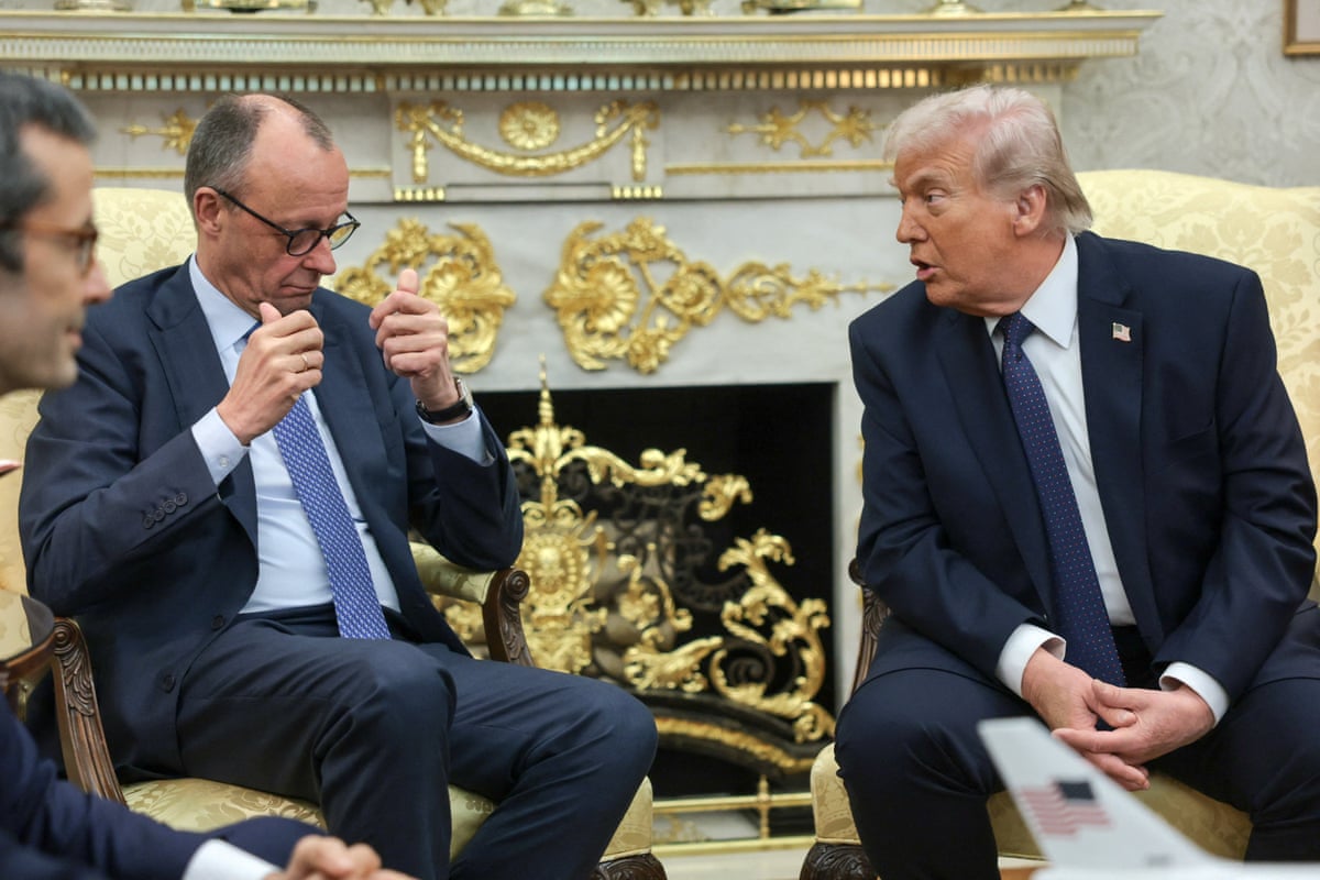 U.S. President Donald Trump and German Chancellor Friedrich Merz meet in the Oval Office at the White House in Washington, D.C., U.S., March 3, 2026.