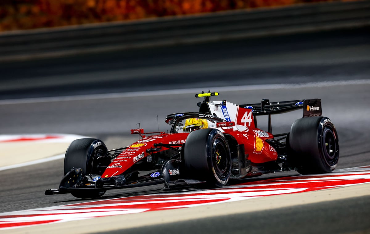 Lewis Hamilton’s Ferrari on the track