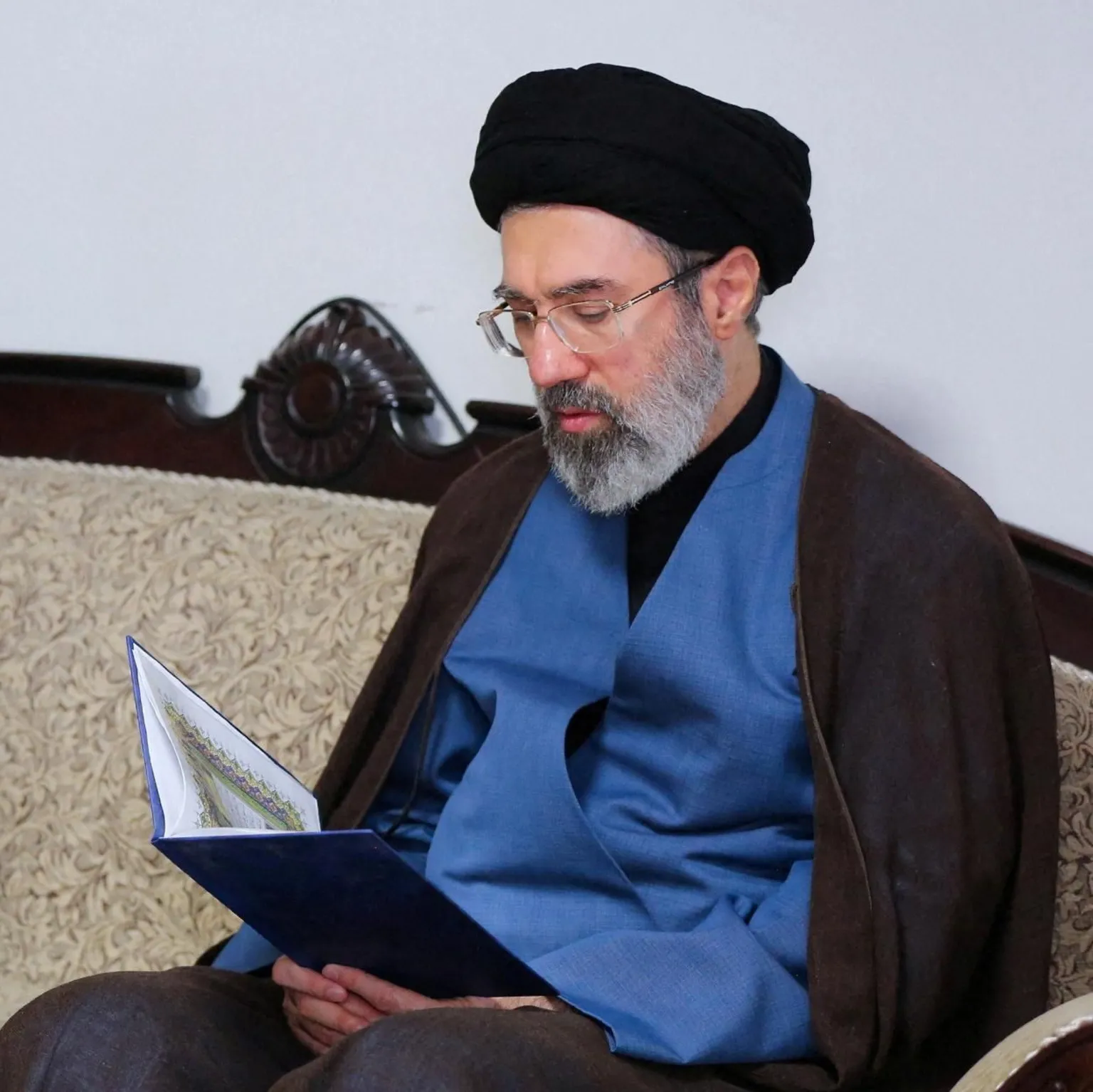 WANA/Handout via File photo showing Mojtaba Khamenei, the second son of Iran's late Supreme Leader Ayatollah Ali Khamenei, at Hezbollah's office in Tehran, Iran (1 October 2024)