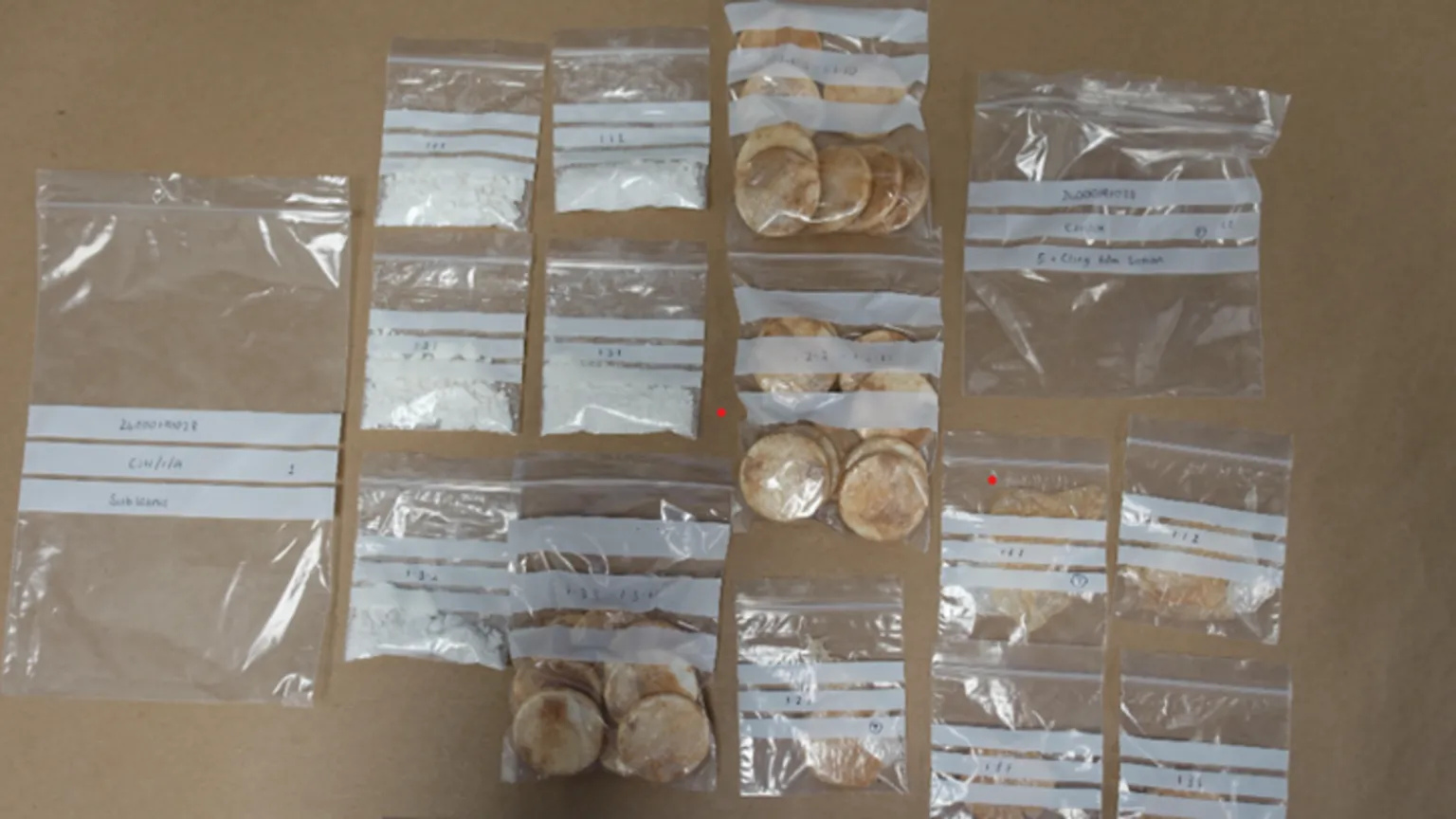 Nottinghamshire Police Cocaine that looks like biscuits in police evidence bags