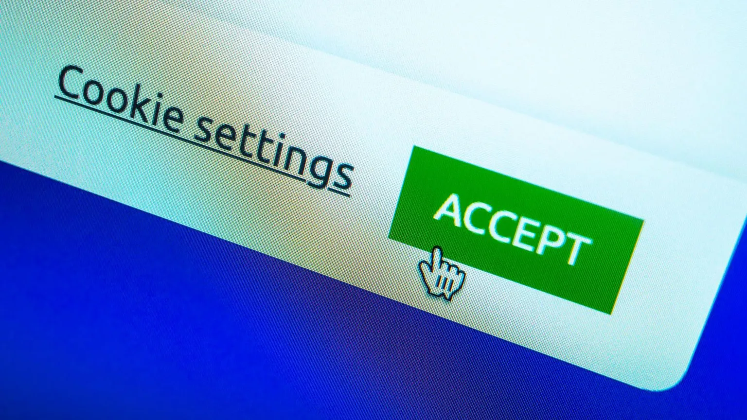  A website's cookie settings