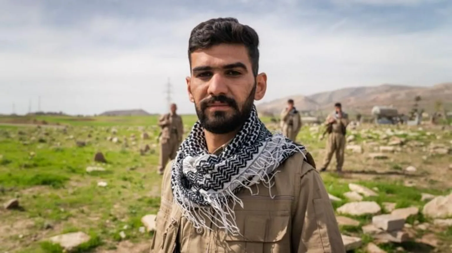 Matthew Goddard / BBC Hassan, a fighter at the Democratic Party of Iranian Kurdistan 
