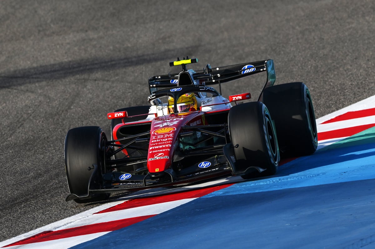 Lewis Hamilton during testing in Bahrain