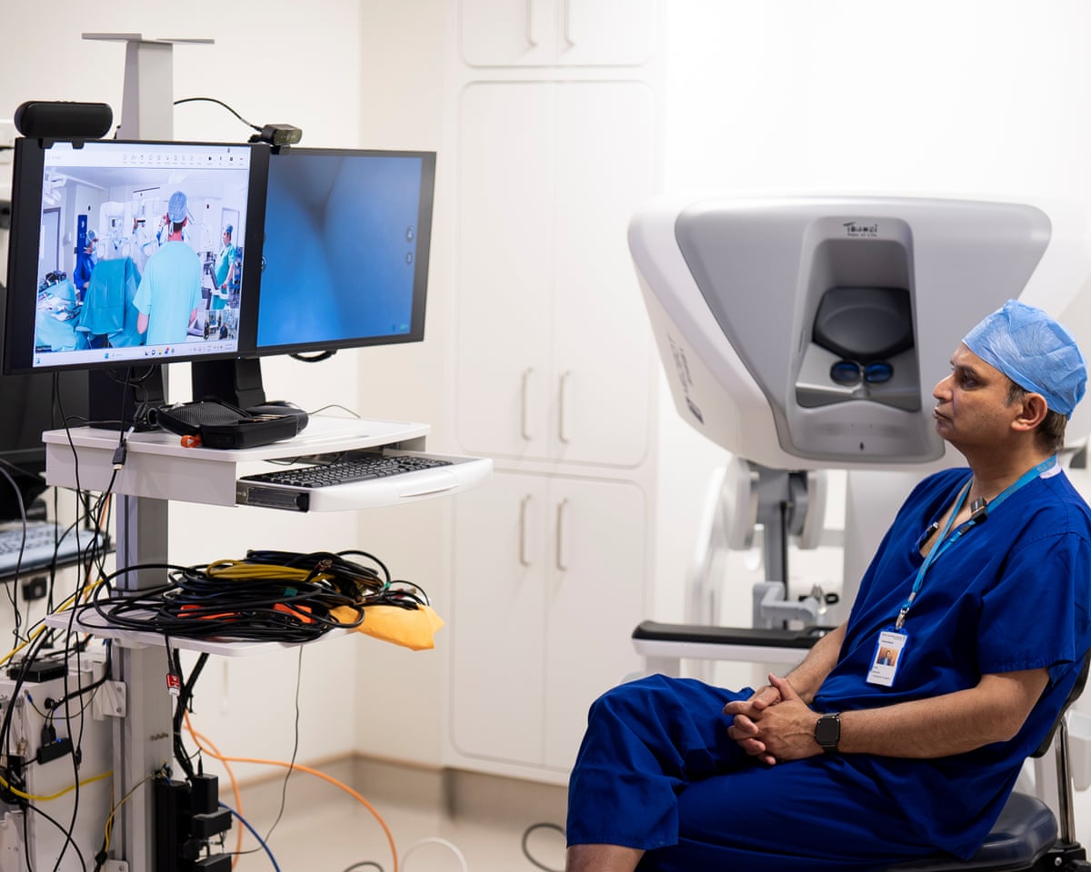 Prof Prokar Dasgupta preparing to perform the remote telesurgery operation on 4 March.