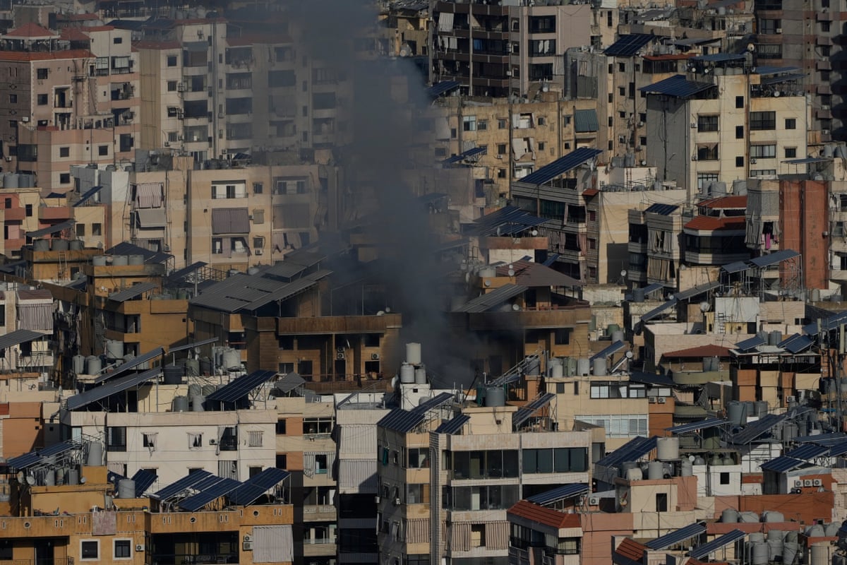 Smoke rises from an Israeli airstrike in Dahiyeh, Beirut's southern suburbs in Lebanon.