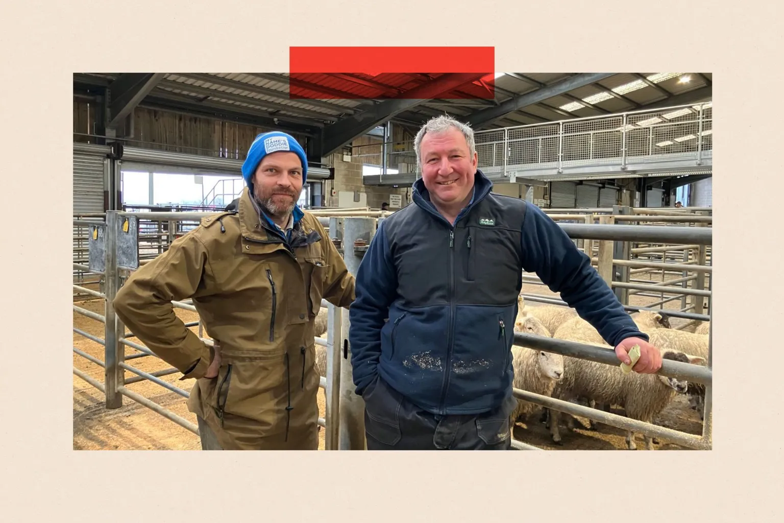 Sheep farmers Neil Bancroft (l) and James Foster