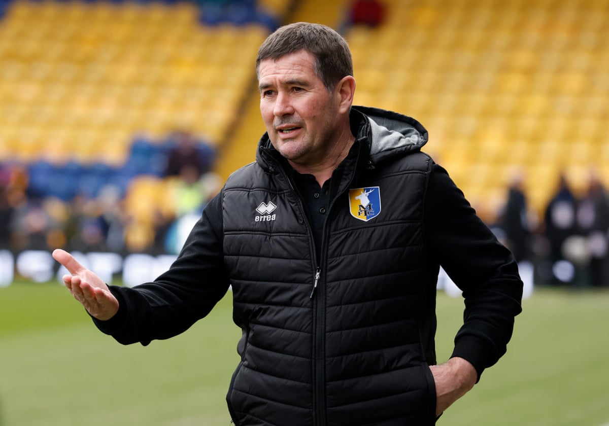 Mansfield Town manager Nigel Clough before the match against Arsenal