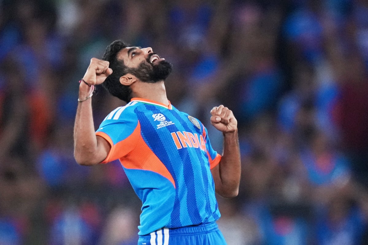 Jasprit Bumrah celebrates the wicket of New Zealand's Matt Henry