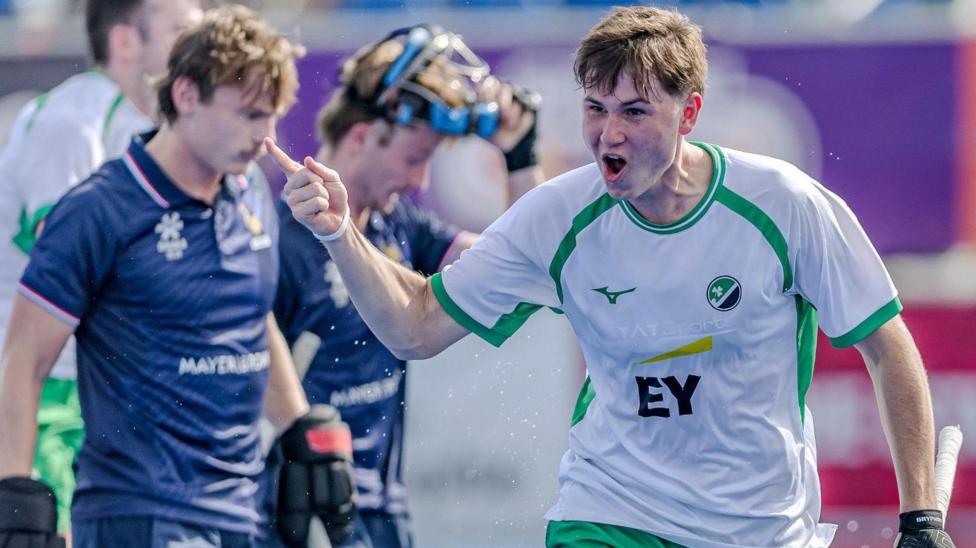 Gregory Williams celebrates scoring his second goal against France