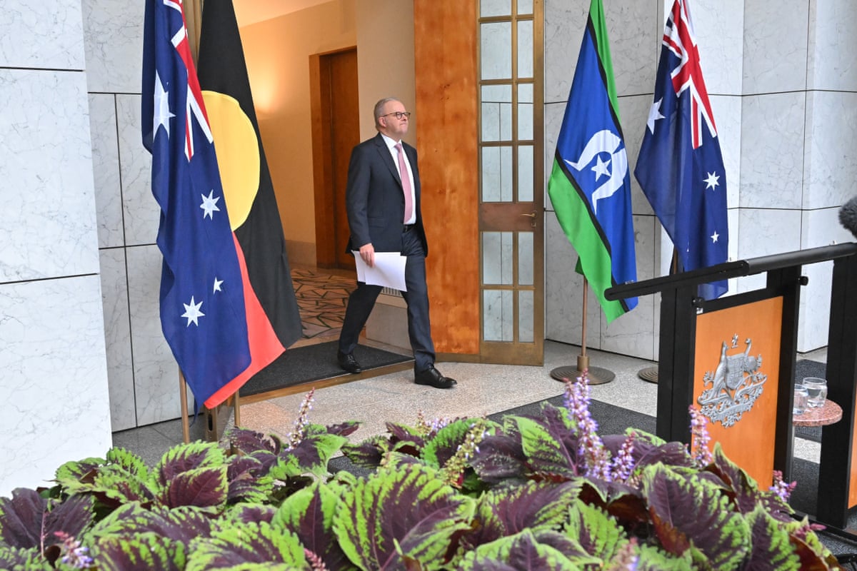 Anthony Albanese arrives at a press conference on Tuesday morning.