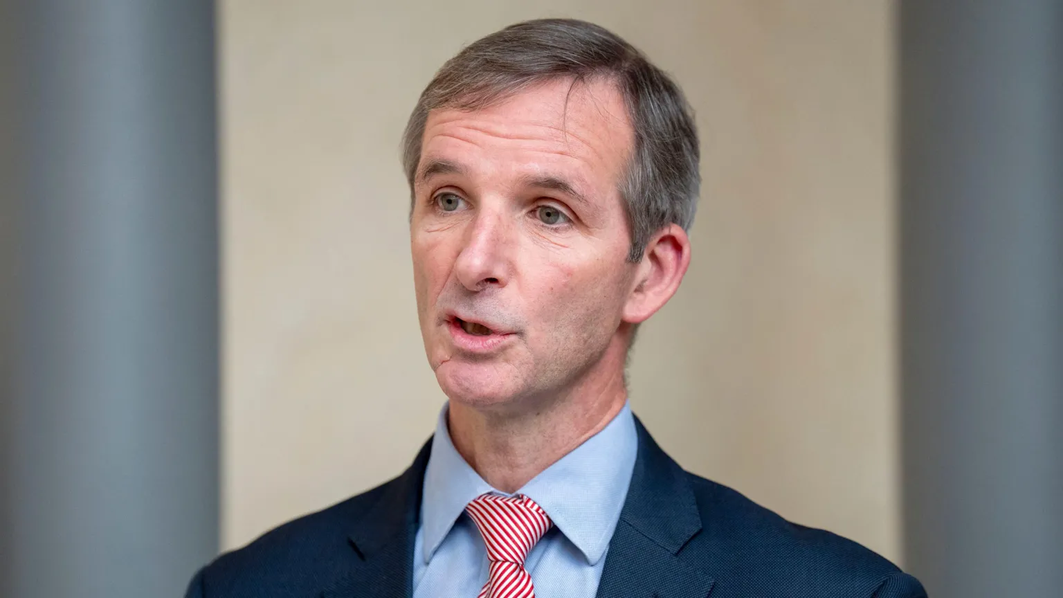  Liberal Democrat MSP Liam McArthur looking slightly off camera.