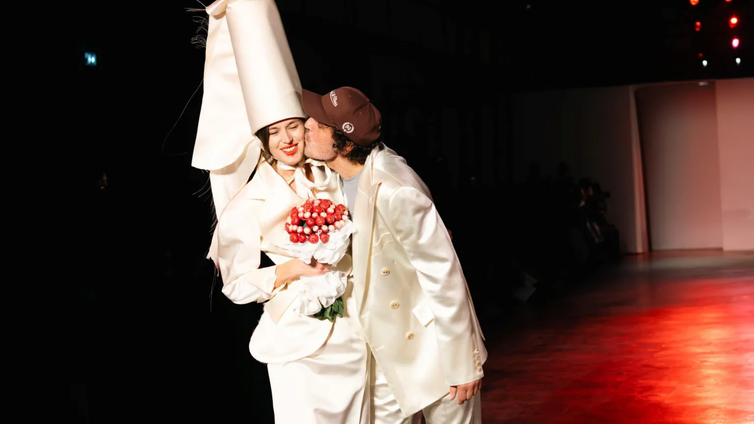  Vivienne Westwood wedding dress and suit design on the catwalk 