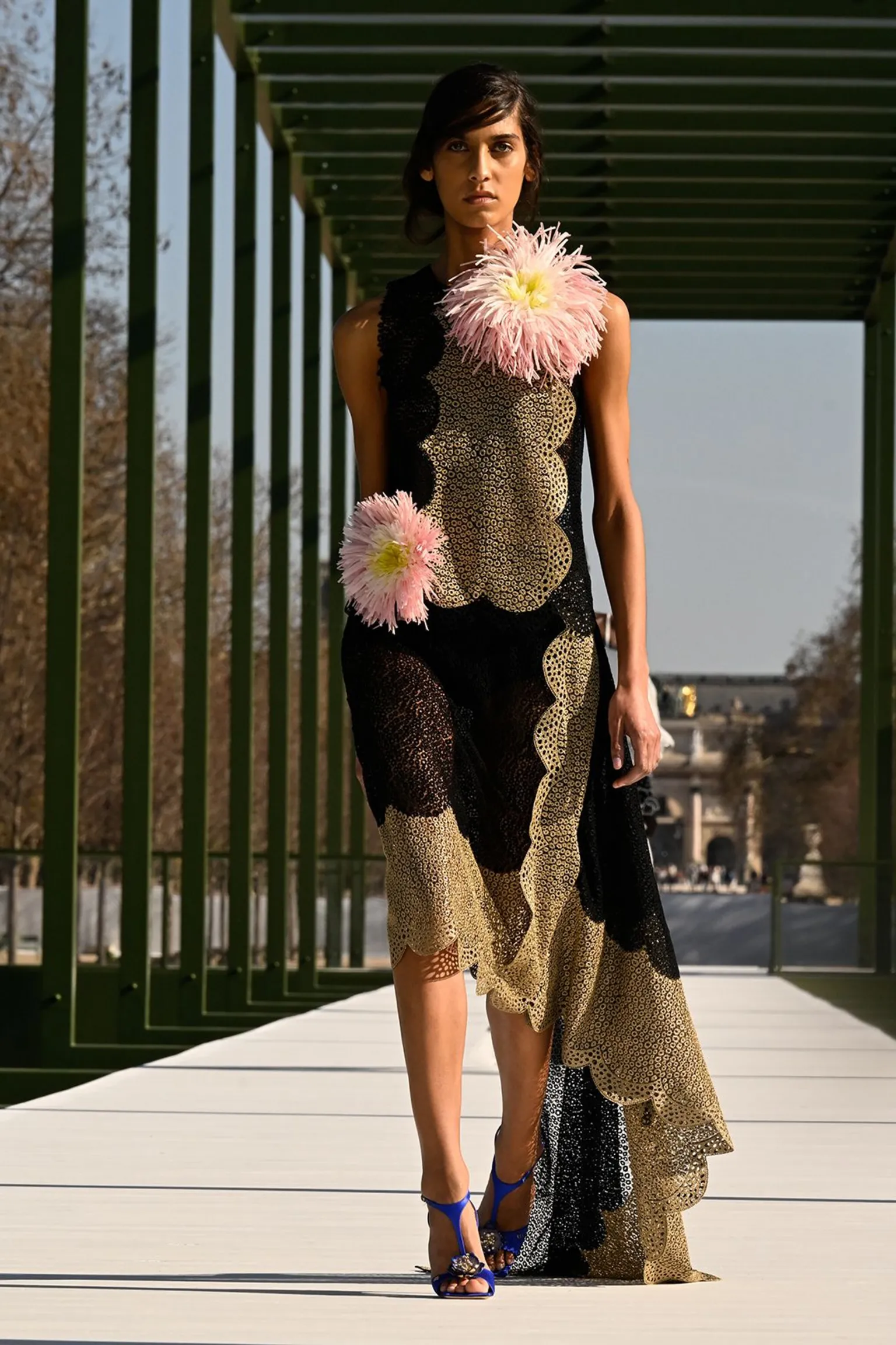 Giovanni Giannoni/WWD via Model on the runway at the Dior fashion show as part of Paris Fashion Week Fall 2026 on March 1, 2026 in Paris, France. 