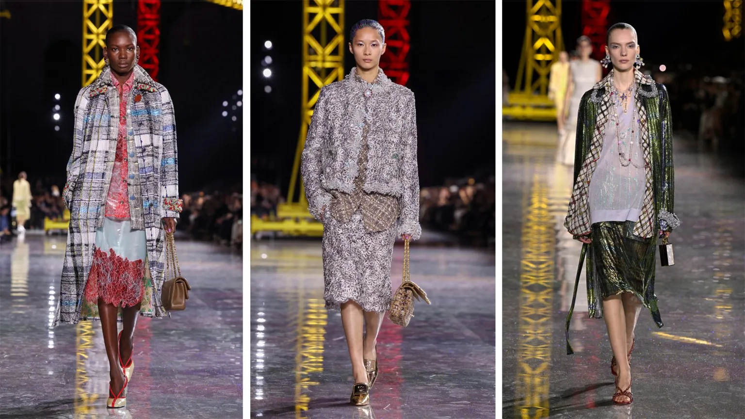 Peter White/Kristy Sparow/ Models walk the runway during the Chanel Womenswear Fall/Winter 2026-2027 show as part of Paris Fashion Week on March 09, 2026 in Paris, France. 