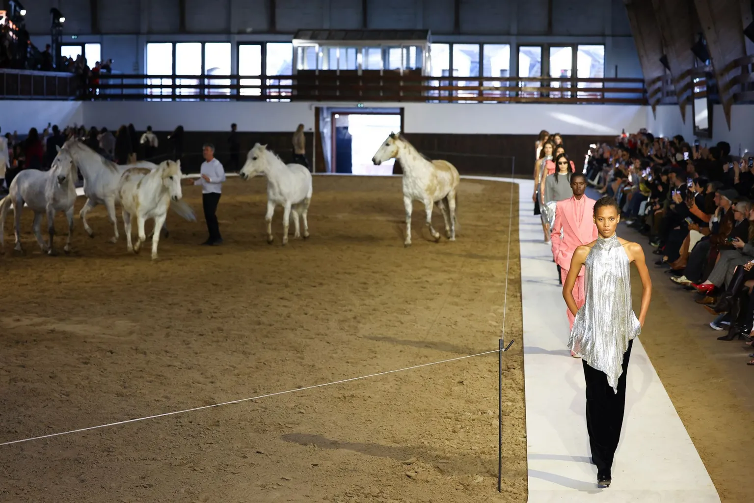 Marc Piasecki/WireImage Models walk the runway during the Stella McCartney Womenswear Fall/Winter 2026-2027 show as part of Paris Fashion Week on March 04, 2026 in Paris, France. 