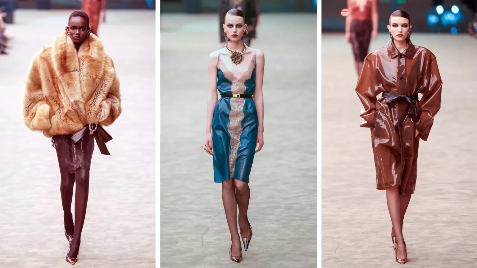 Stephane Cardinale/Corbis via Models walk the runway during the Saint Laurent Womenswear Fall/Winter 2026-2027 show as part of Paris Fashion Week on March 03, 2026 in Paris, France.