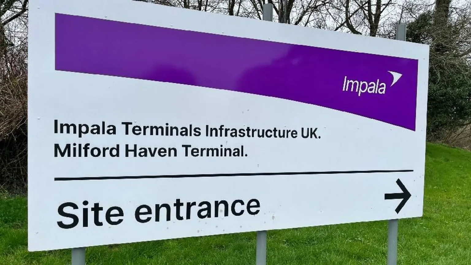 Enterance sign to the Impala Terminal in Milford Heaven.