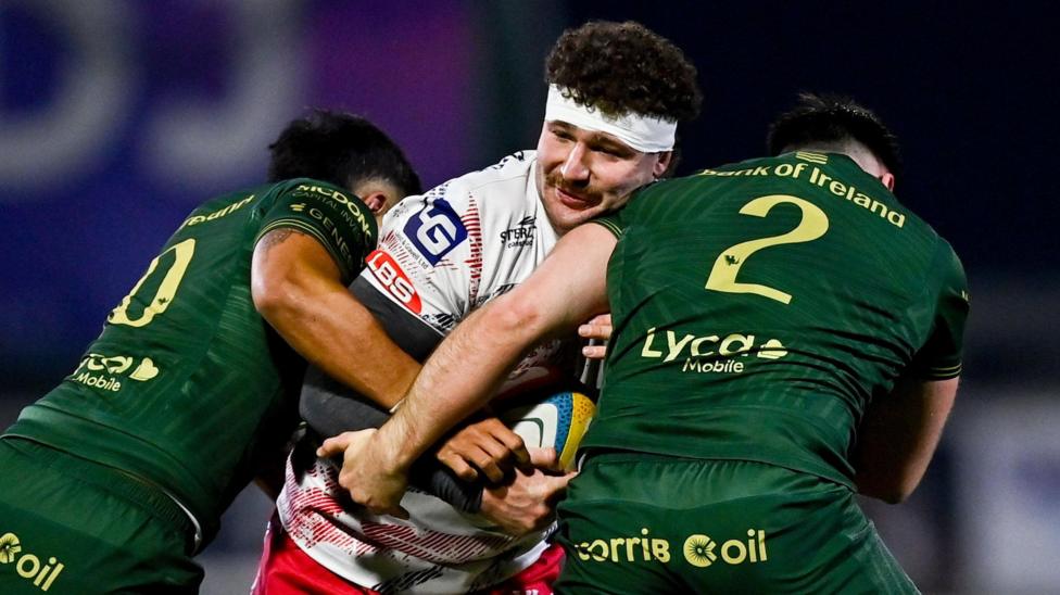 Fletcher Anderson carries the ball for Scarlets against Connacht