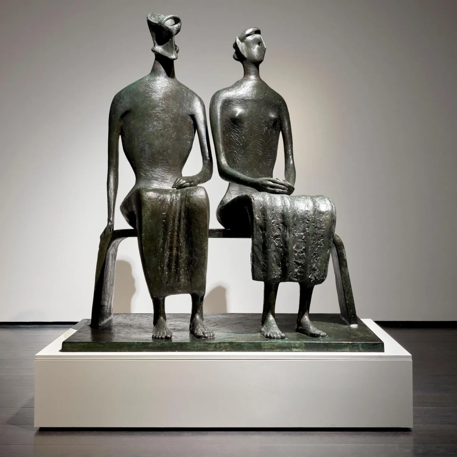 Christie's A front view of the King and Queen sculpture having been cleaned up and put in a studio