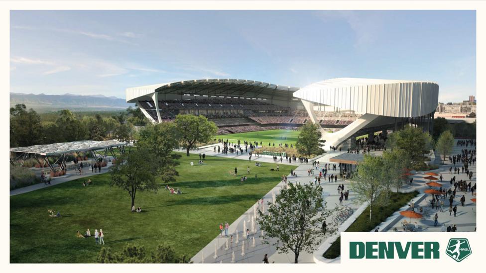 A computer-generated image of Denver Summit's stadium