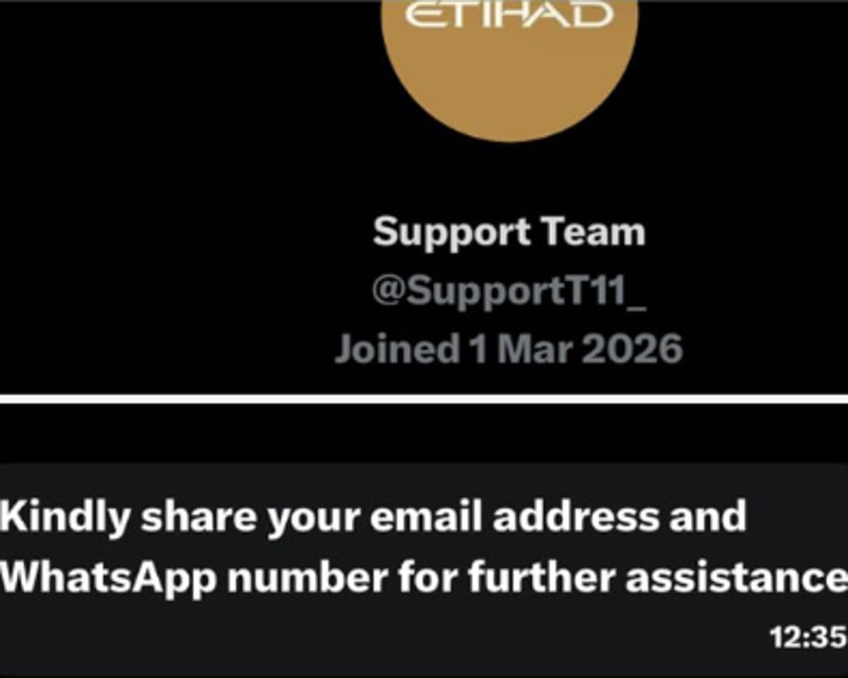 X account set up by fraudsters pretending to be airlines on social media