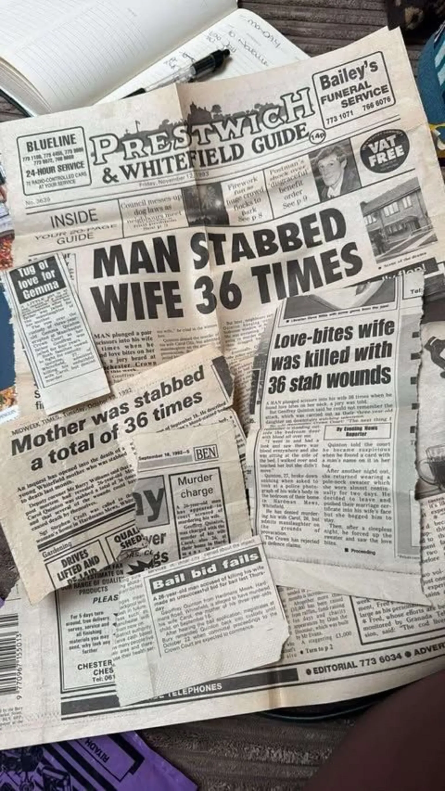 Gemma Ahern Newspaper clippings from 1993 about the case with headline