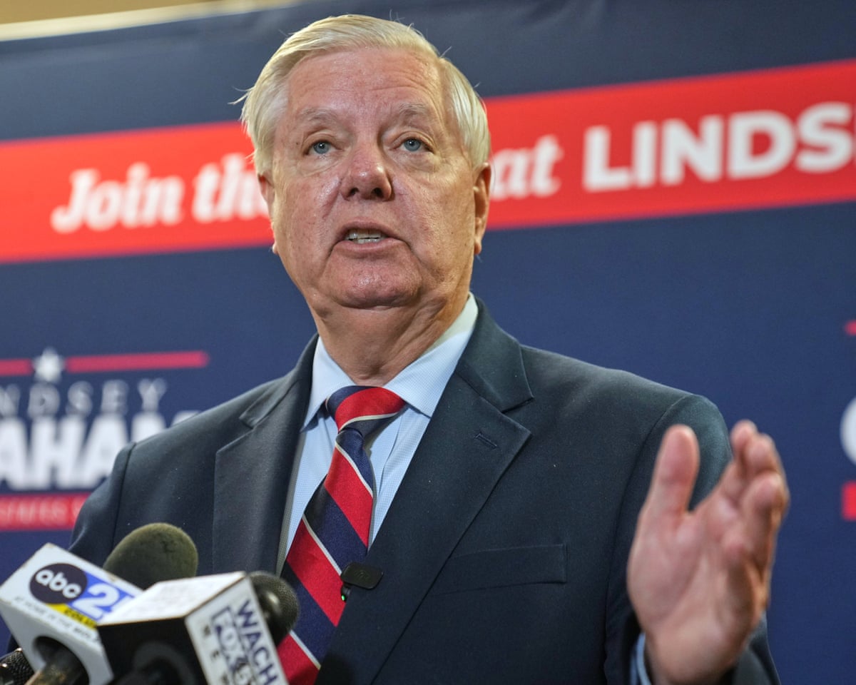 Lindsey Graham speaks with supporters after filing his reelection paperwork, Columbia, South Carolina, 16 March 2026.